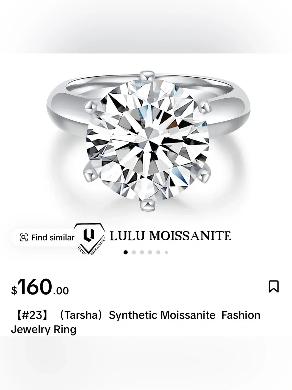 Solitaire Round-Cut Clear Stone Ring in Silver